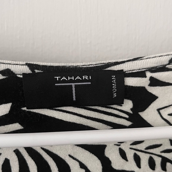 Tahari Mini Dress Black & White Floral 1X Plus Size - Picture 2 of 11